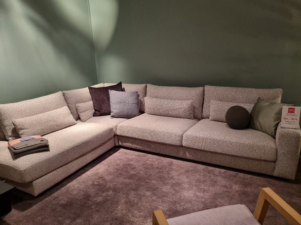 Pepp hoeksalon Como in stof - 0